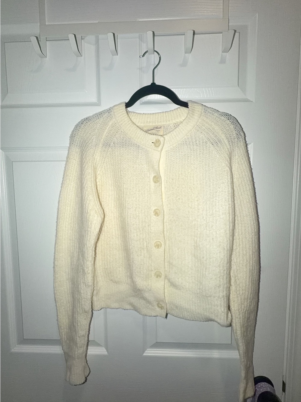 Universal Thread Cream Button-Front Knit Cardigan